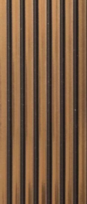 Premium Charcoal Panel Wood Louvers Brown 9.5x0.32 Ft - Pn 03515