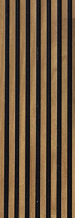 Premium Charcoal Panel Wood Louvers Brown 9.5x0.32 Ft - Pn 03516