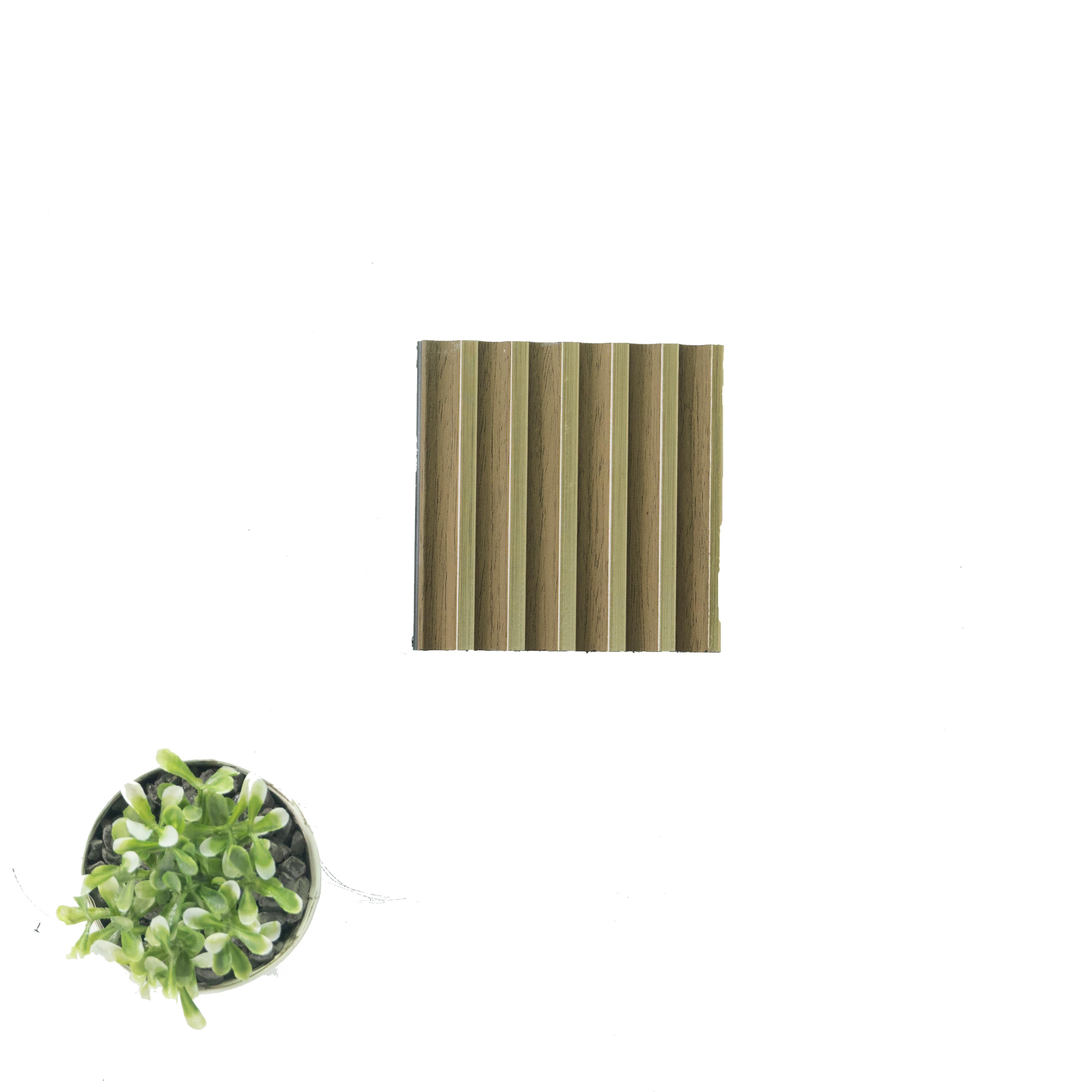 Brown Wooden Charcoal Louvers Panel Wood 9.5x0.32 Ft - Pn 00486