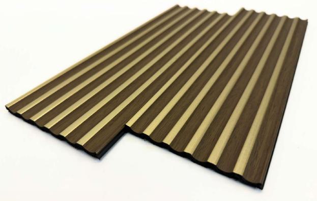 Brown Wooden Charcoal Louvers Panel Wood 9.5x0.32 Ft - Pn 00486