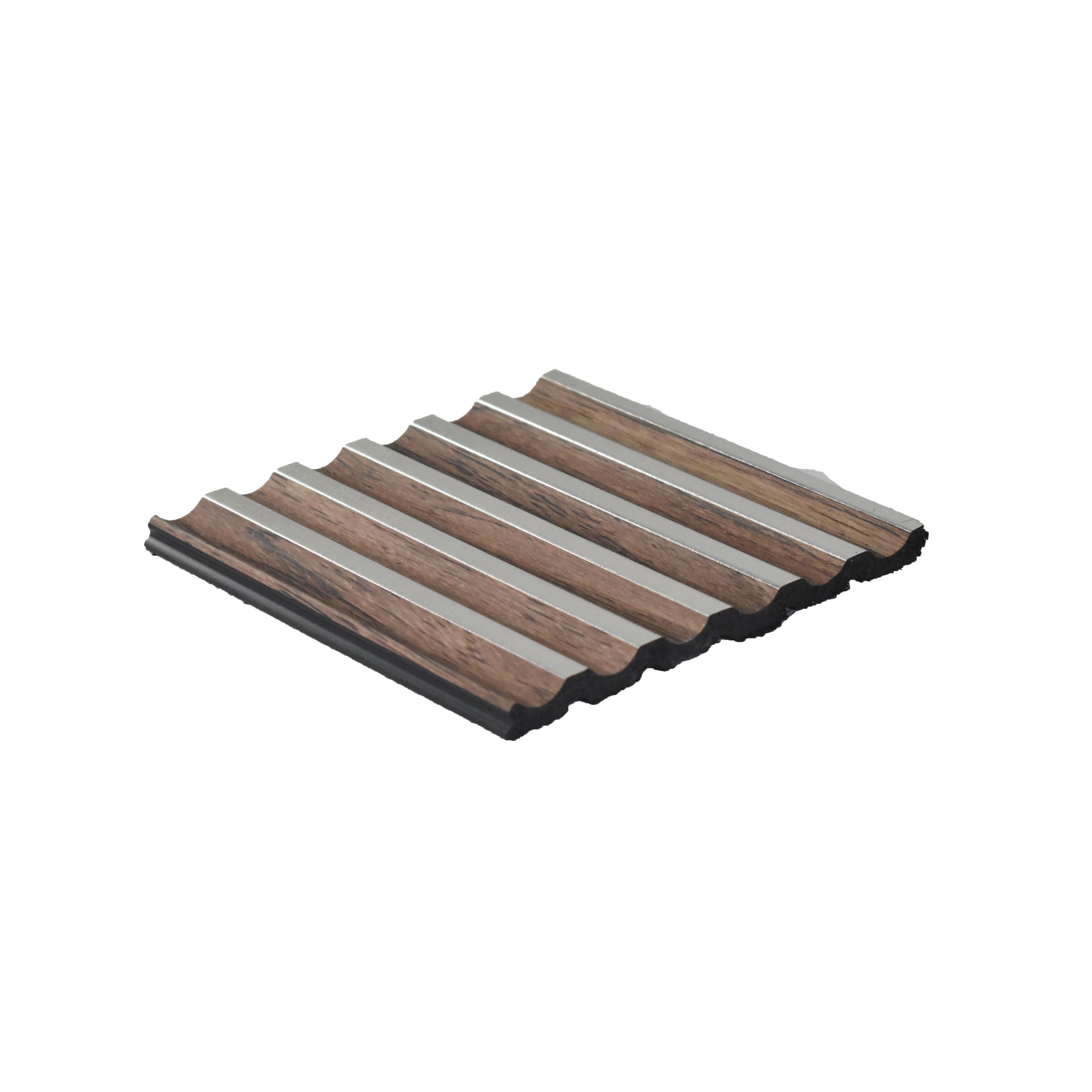 Brown Wooden Charcoal Louvers Panel Wood 9.5x0.32 Ft - Pn 00489