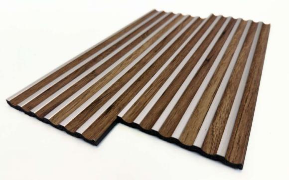 Brown Wooden Charcoal Louvers Panel Wood 9.5x0.32 Ft - Pn 00489