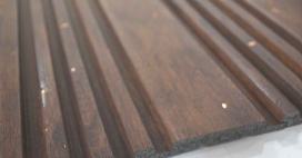 Premium Charcoal Panel Wood Louvers Brown 9.5x0.4 Ft - Pn 00688