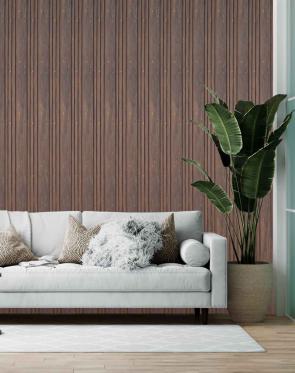 Premium Charcoal Panel Wood Louvers Brown 9.5x0.4 Ft - Pn 00688