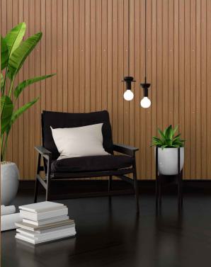 Brown Wooden Charcoal Louver Wood 9.5x0.4 Ft - Pn 00689