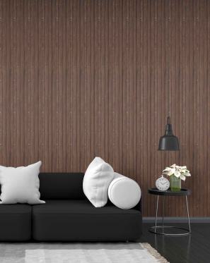 Premium Charcoal Panel Wood Louvers Brown 9.5x0.4 Ft - Pn 00690