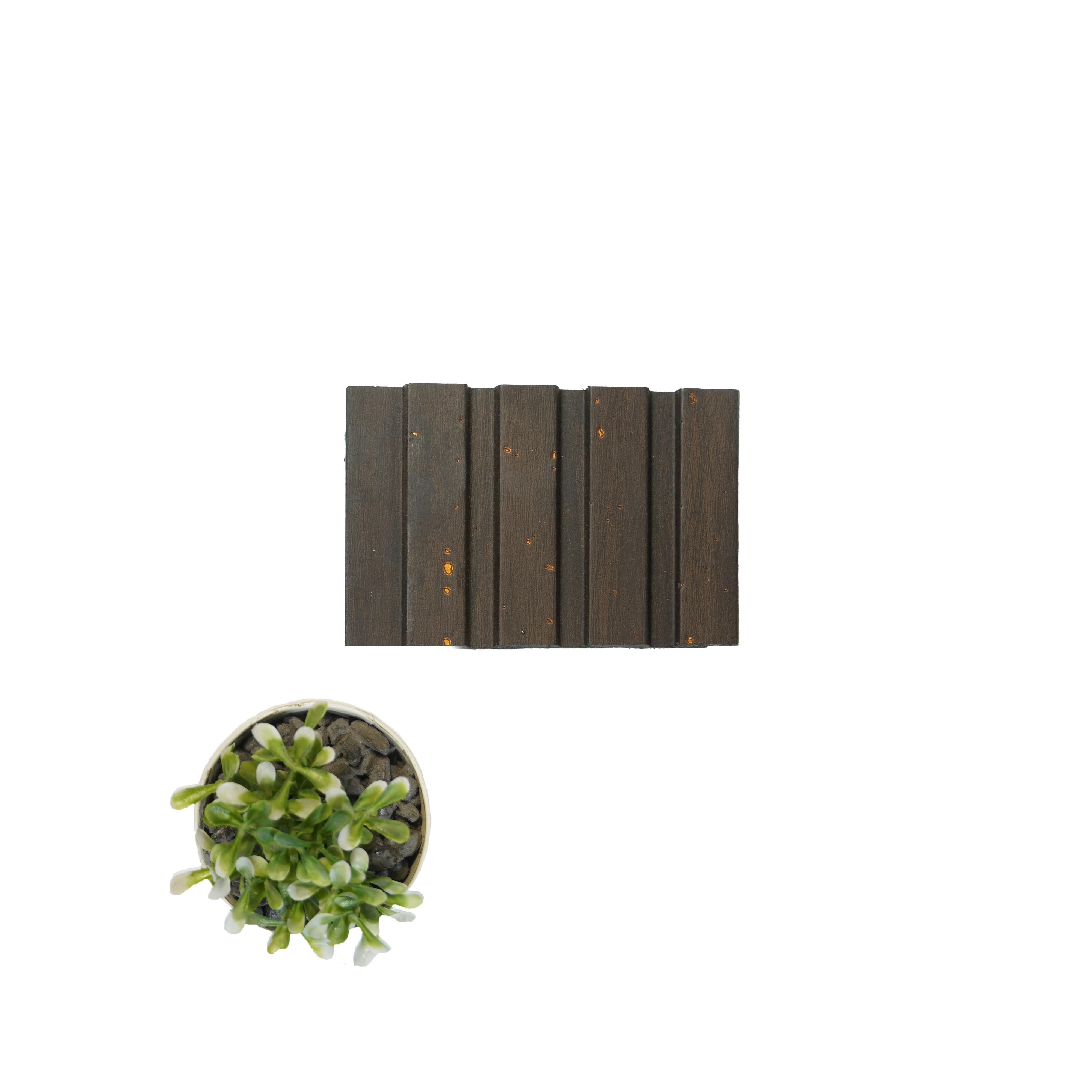 Premium Charcoal Panel Wood Louvers Brown 9.5x0.4 Ft - Pn 00690