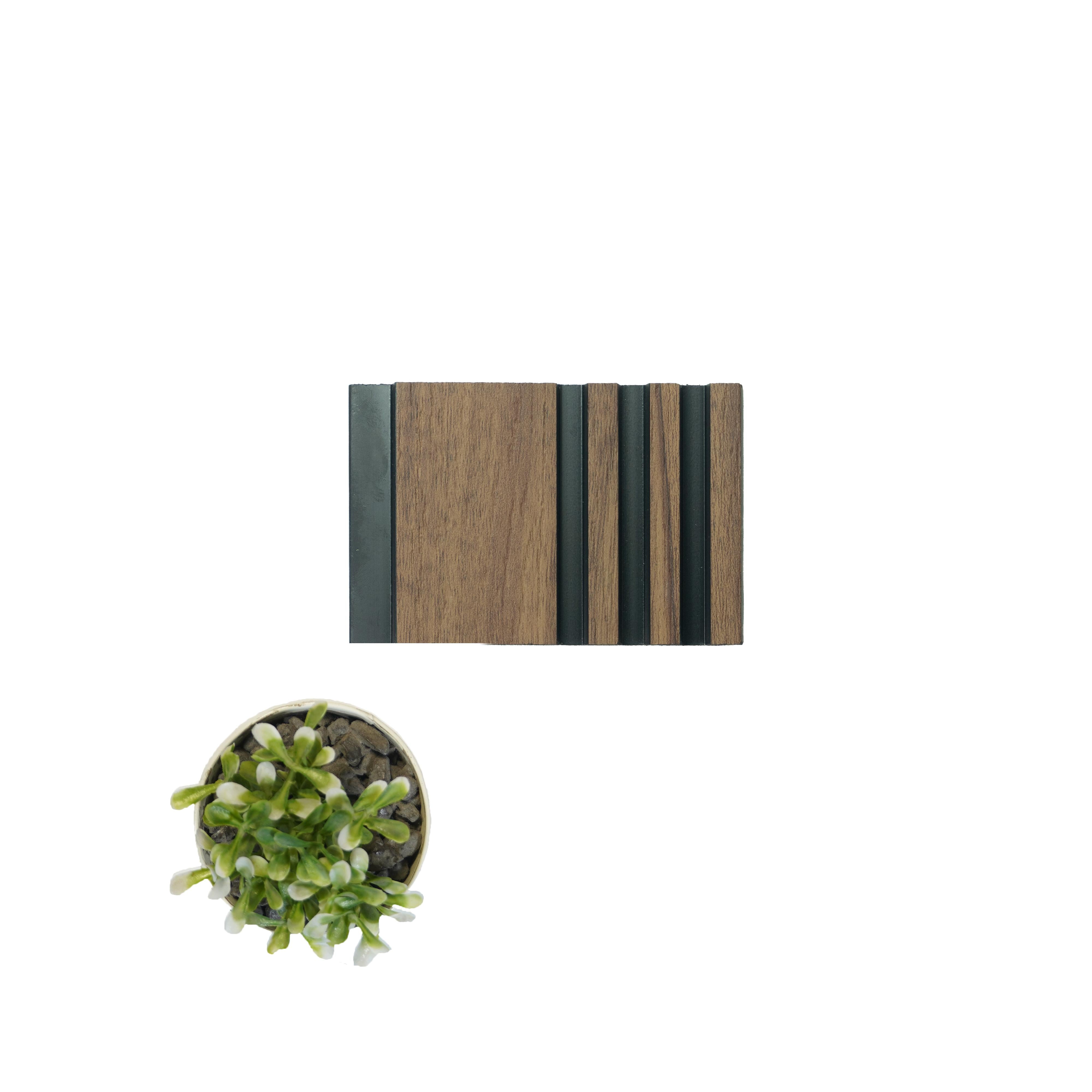 Premium Charcoal Panel Wood Louvers Brown 9.5x0.4 Ft - Pn 03393