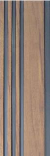 Premium Charcoal Panel Wood Louvers Brown 9.5x0.4 Ft - Pn 03393