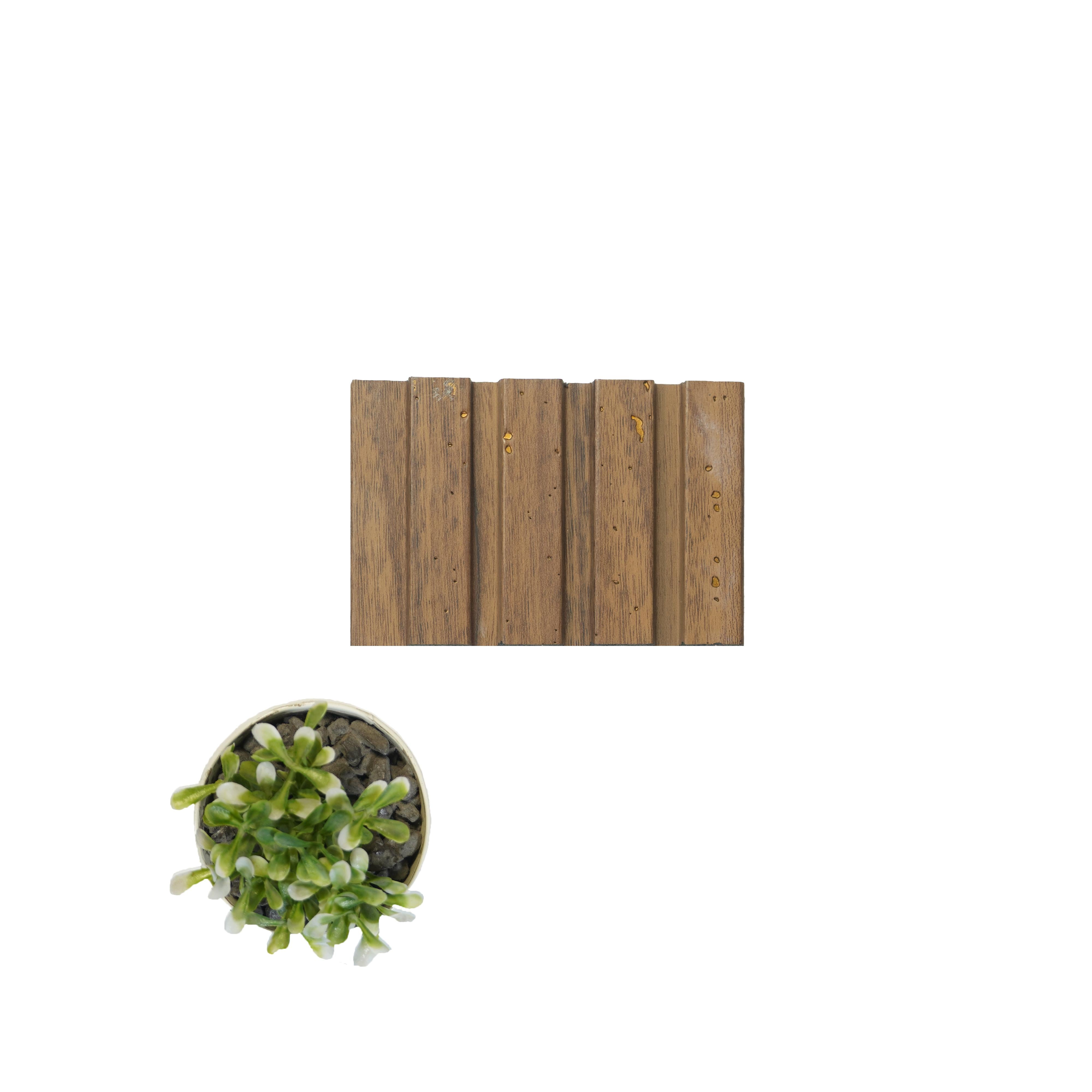 Brown Wooden Charcoal Louver Wood 9.5x0.4 Ft - Pn 03394