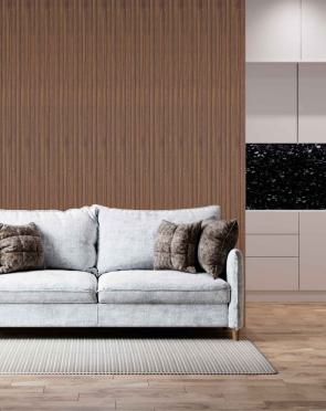 Brown Wooden Charcoal Louver Wood 9.5x0.4 Ft - Pn 03394