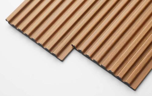 Brown Wooden Charcoal Louvers Panel Wood 9.5x0.4 Ft - Pn 03399