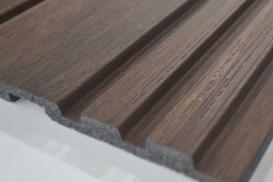 Premium Charcoal Panel Wood Louvers Brown 9.5x0.49 Ft - Pn 00684