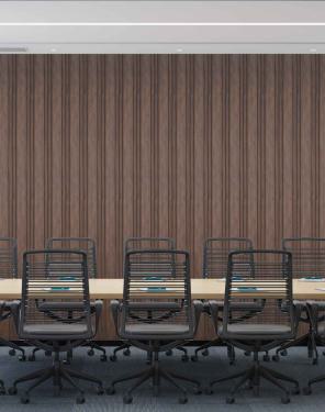 Premium Charcoal Panel Wood Louvers Brown 9.5x0.49 Ft - Pn 00684