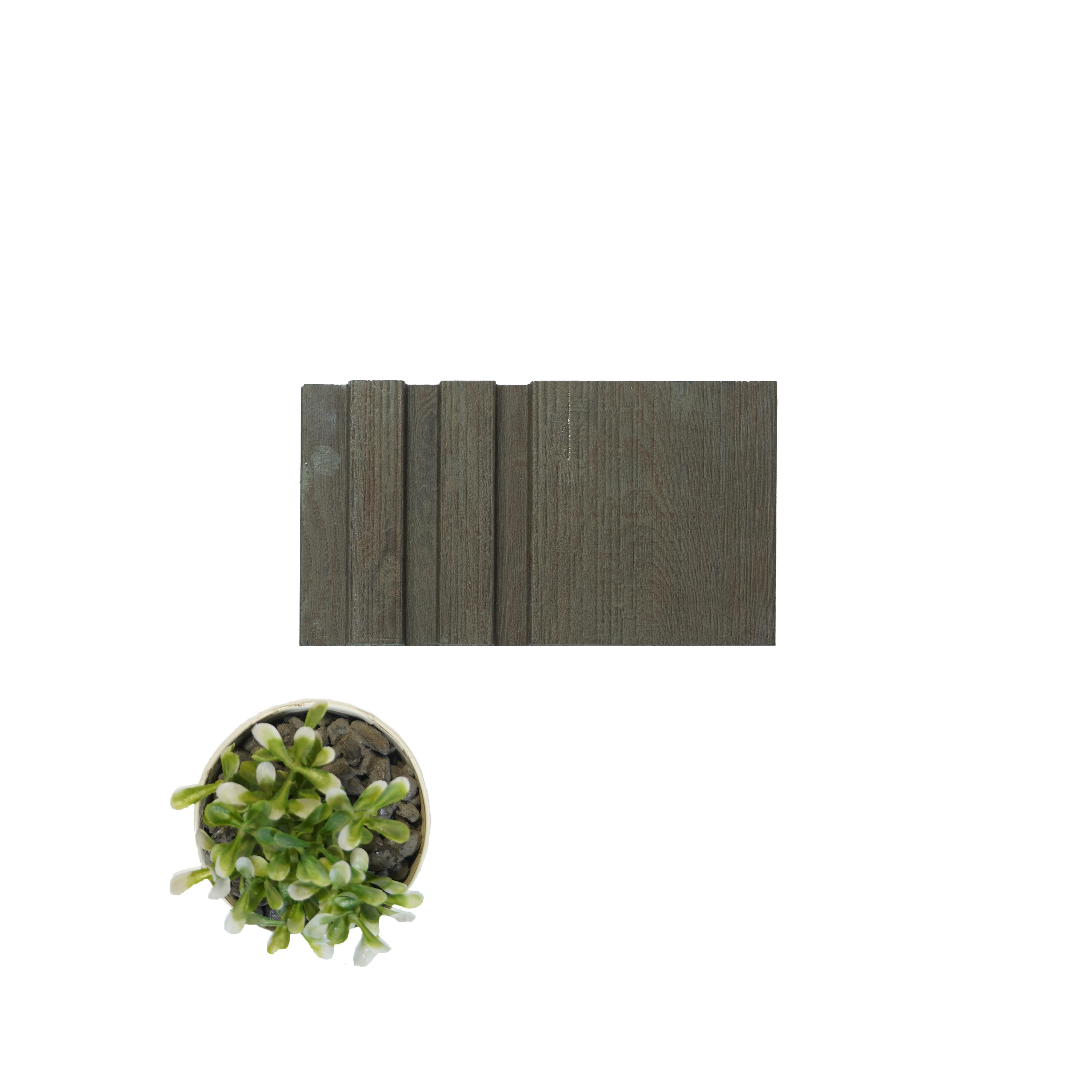 Premium Charcoal Panel Wood Louvers Brown 9.5x0.49 Ft - Pn 00684