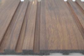Premium Charcoal Panel Wood Louvers Brown 9.5x0.49 Ft - Pn 00685
