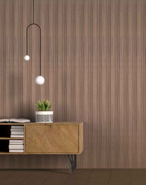 Premium Charcoal Panel Wood Louvers Brown 9.5x0.49 Ft - Pn 00685