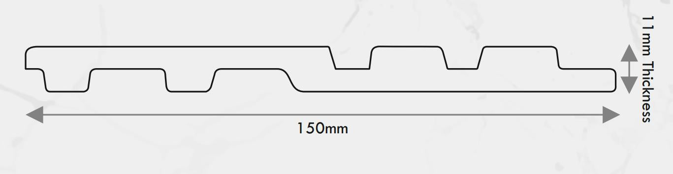 Premium Charcoal Panel Wood Louvers Brown 9.5x0.49 Ft - Pn 00685