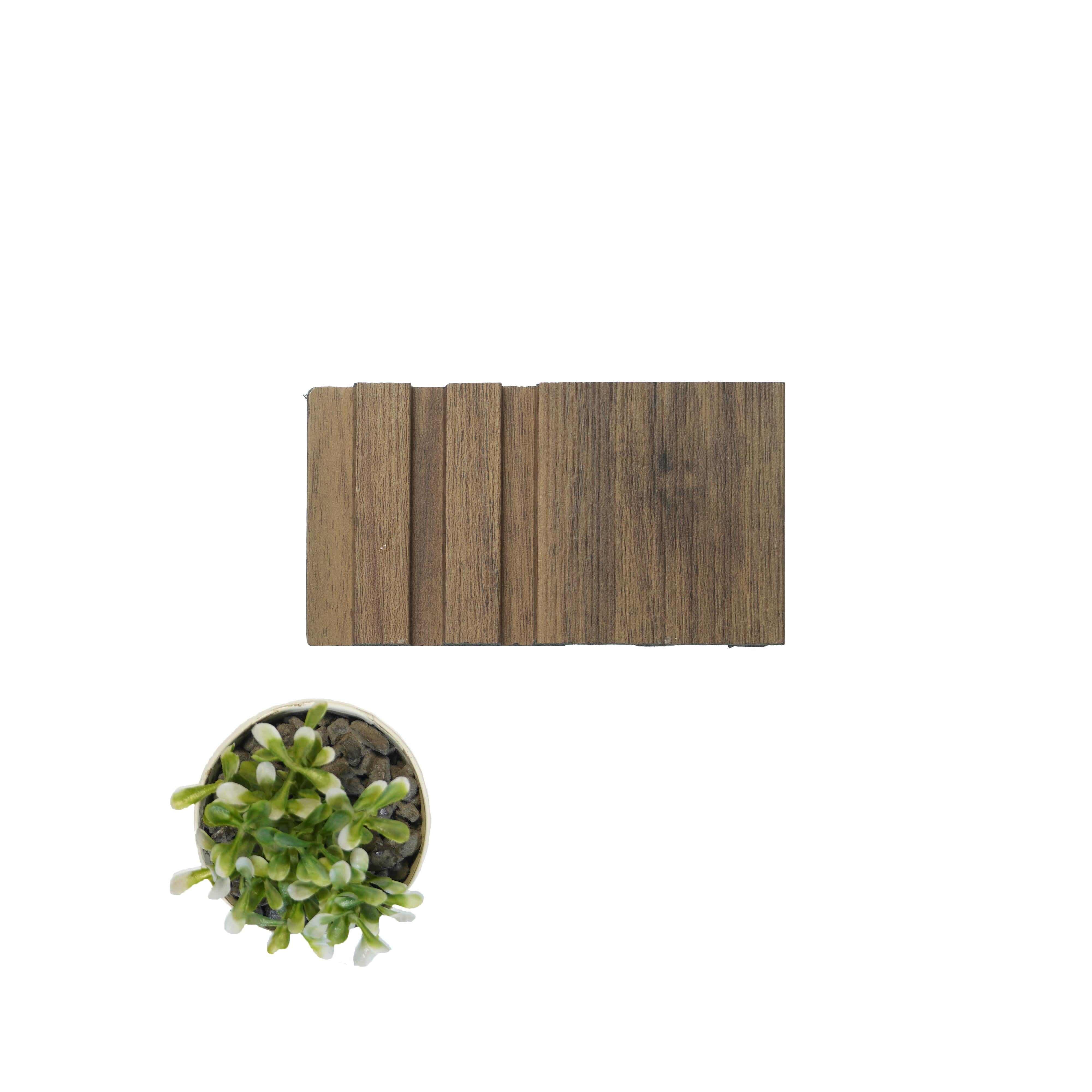 Premium Charcoal Panel Wood Louvers Brown 9.5x0.49 Ft - Pn 00685