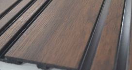 Brown Wooden Charcoal Louvers Panel Wood 9.5x0.49 Ft - Pn 03388