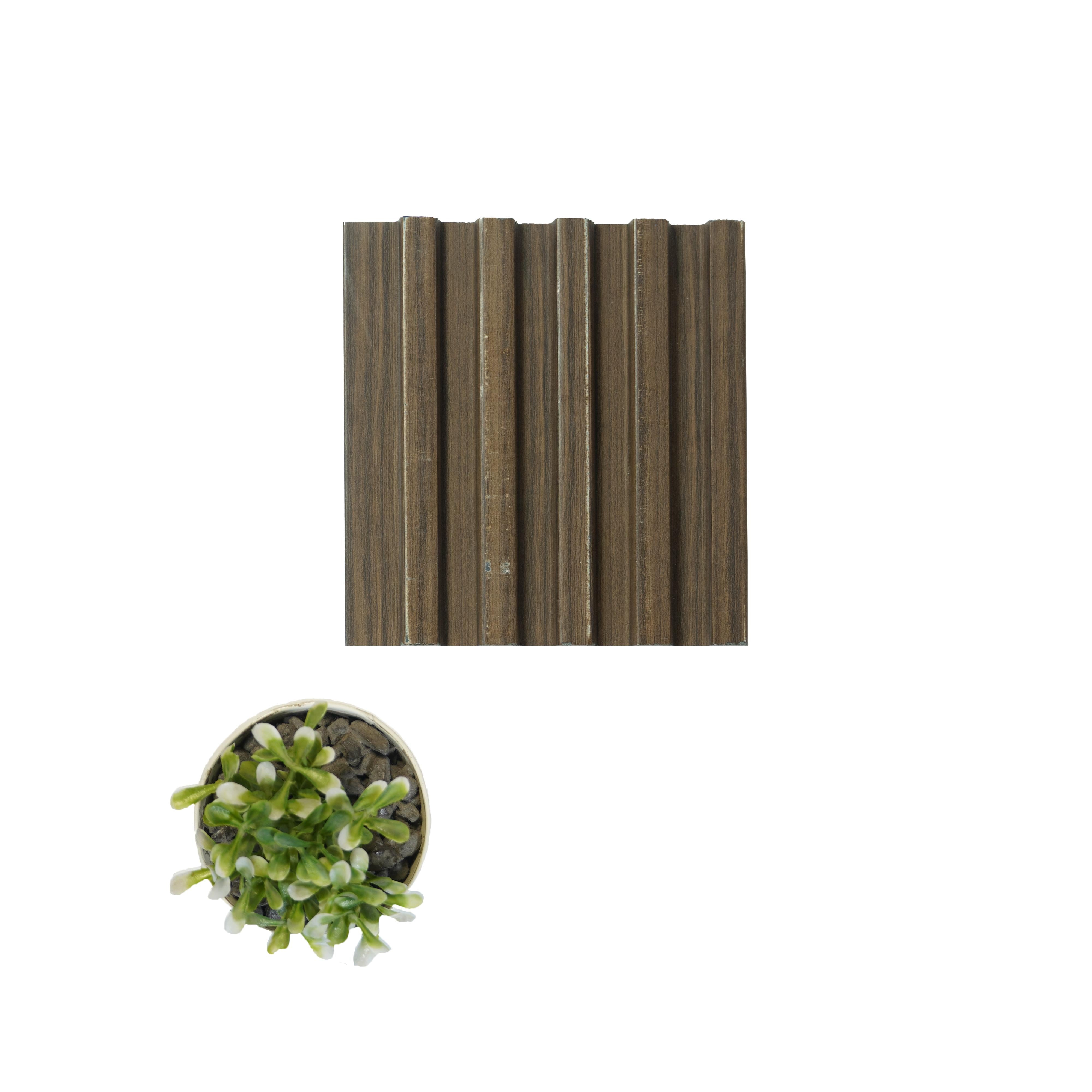 Brown Wooden Charcoal Louver Wood 9.5x0.41 Ft - Wl 3417