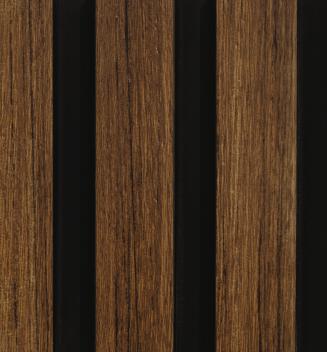 Wooden Effect Charcoal Louvers Wood Brown 8x0.39 Ft - Pn 00817