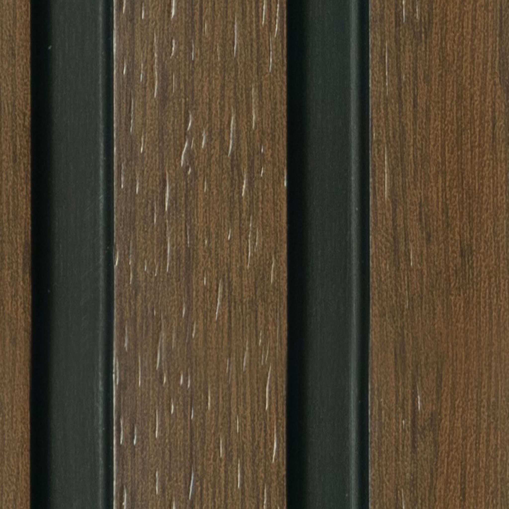 Wooden Effect Charcoal Louvers Wood Brown 8x0.39 Ft - Pn 00817