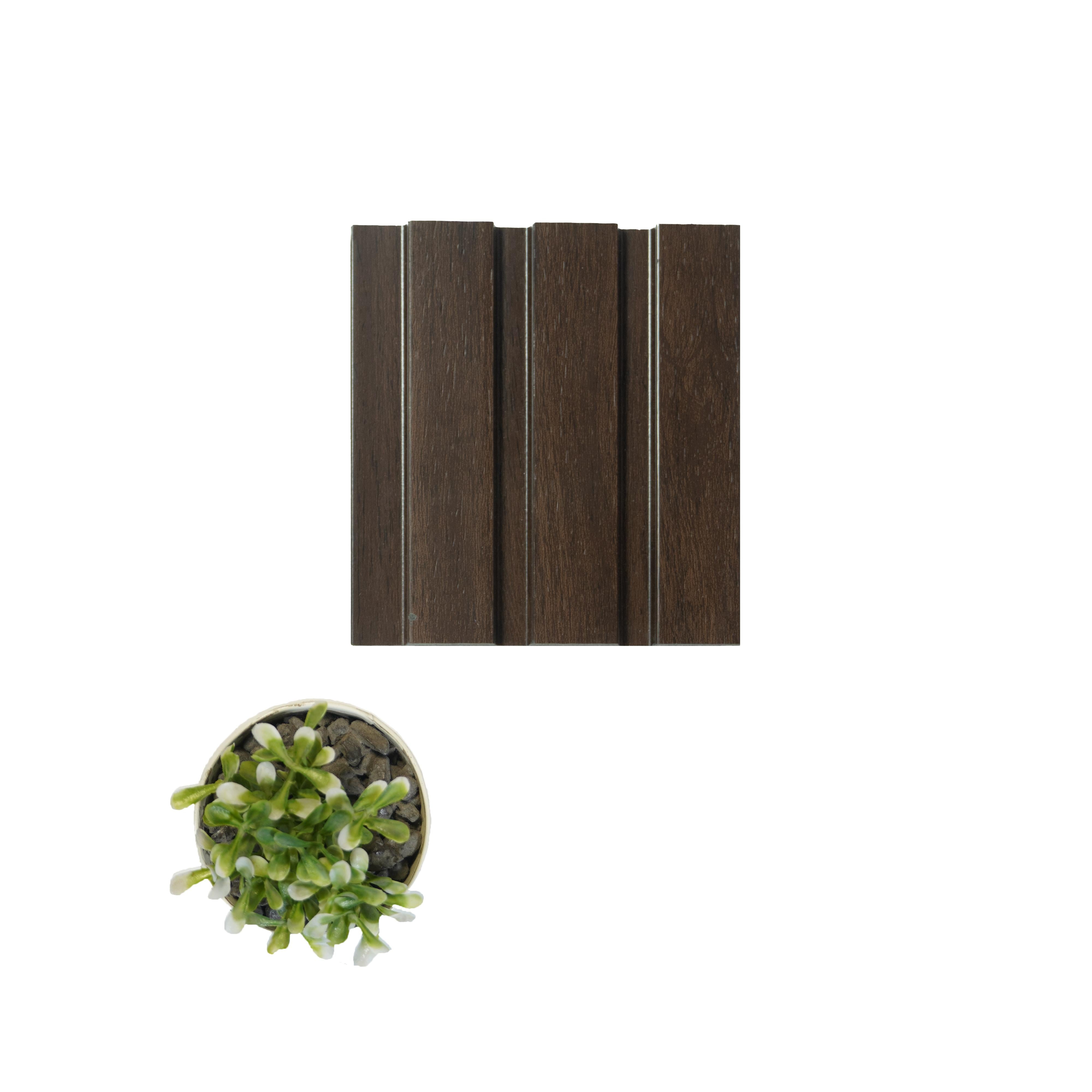 Wooden Effect Charcoal Louvers Wood Brown 8x0.39 Ft - Pn 00818