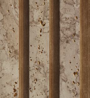 Wooden Effect Charcoal Louvers Wood Brown 8x0.39 Ft - Pn 00822