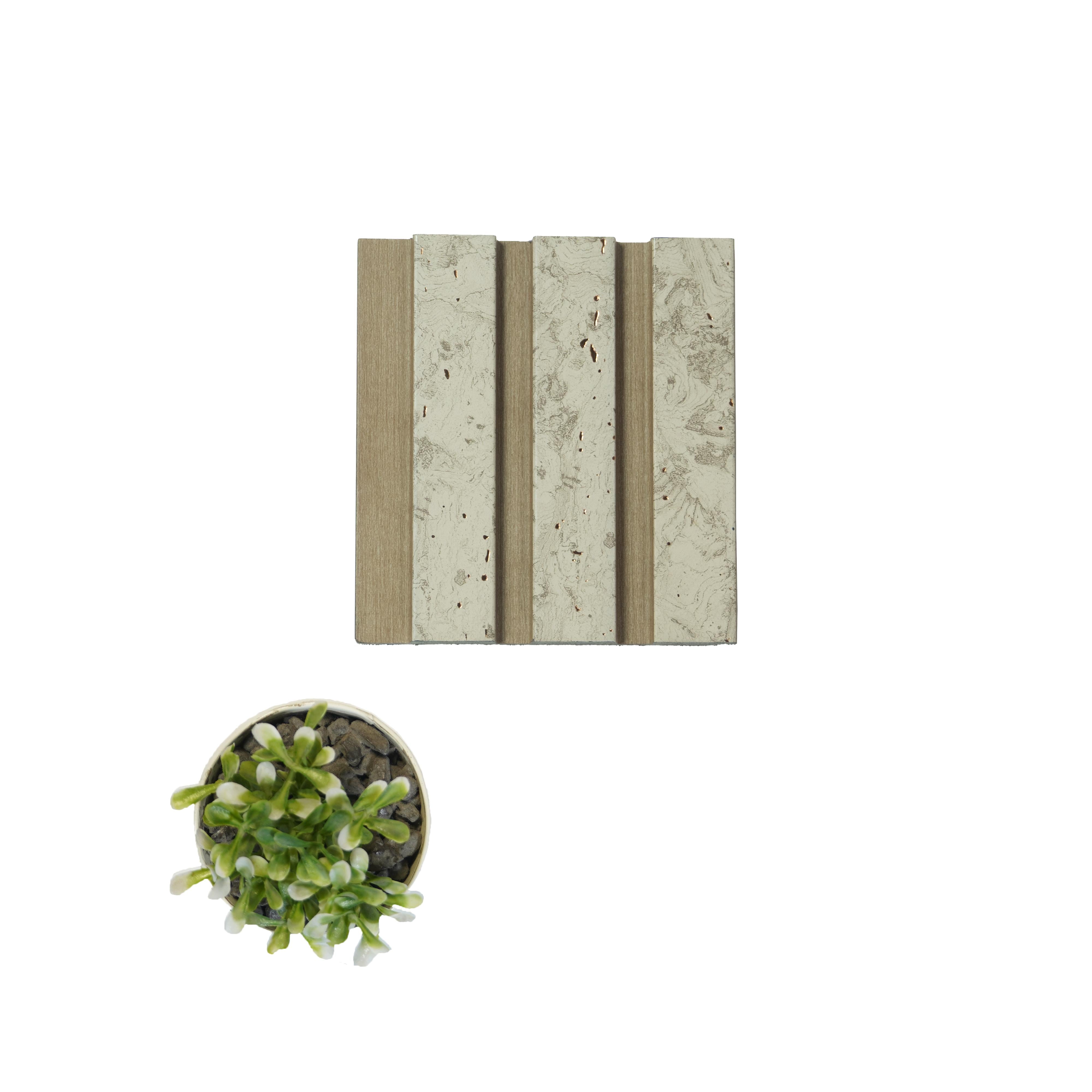 Wooden Effect Charcoal Louvers Wood Brown 8x0.39 Ft - Pn 00822