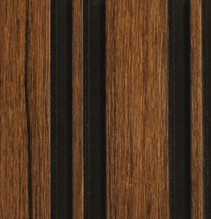 Wooden Effect Charcoal Louvers Wood Brown 8x0.39 Ft - Pn 00824