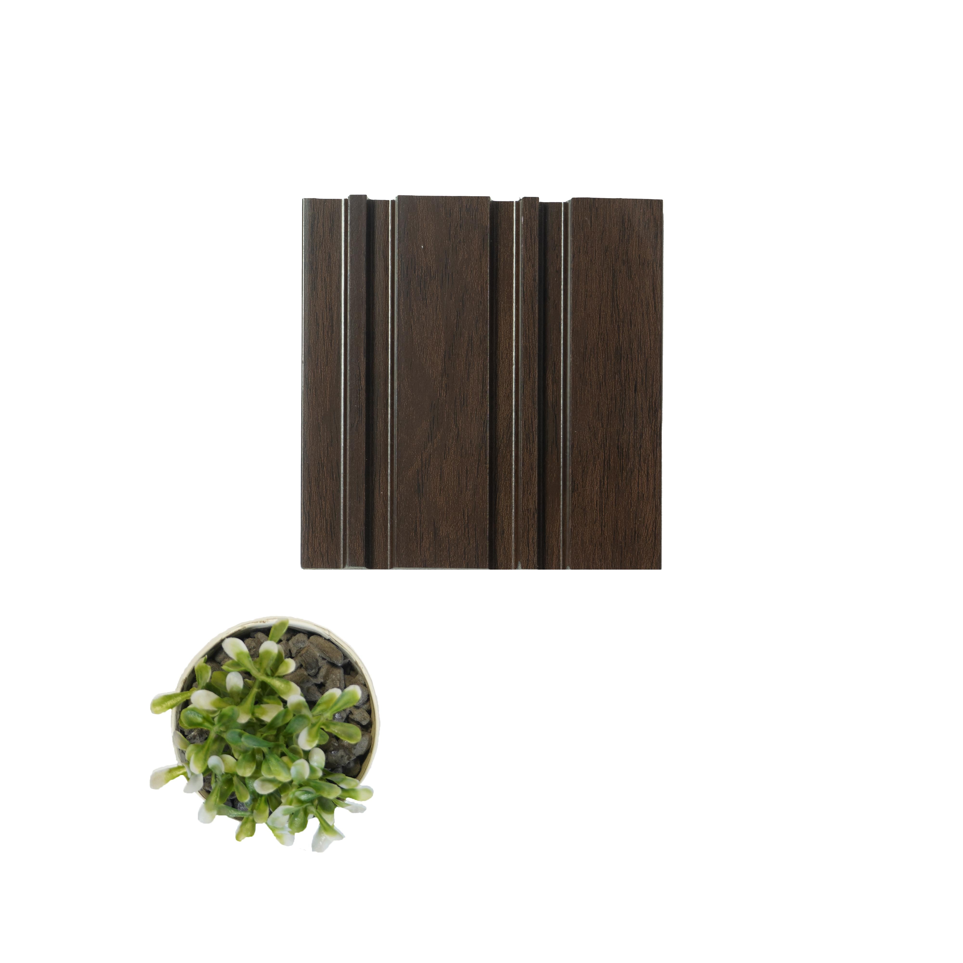 Wooden Effect Charcoal Louvers Wood Brown 8x0.39 Ft - Pn 00825
