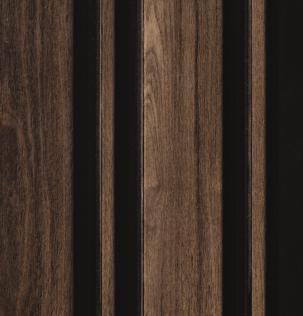 Wooden Effect Charcoal Louvers Wood Brown 8x0.39 Ft - Pn 00826
