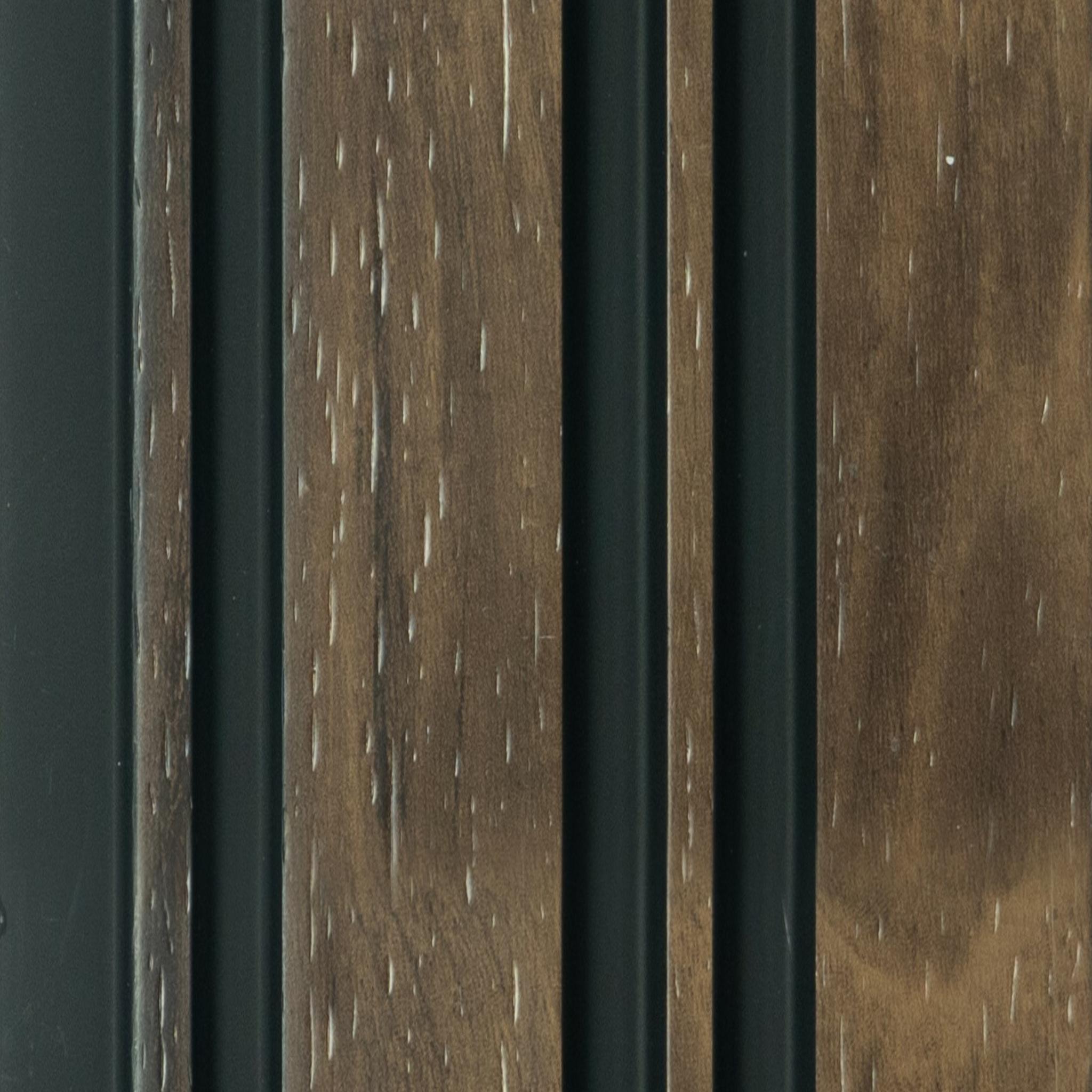 Wooden Effect Charcoal Louvers Wood Brown 8x0.39 Ft - Pn 00826