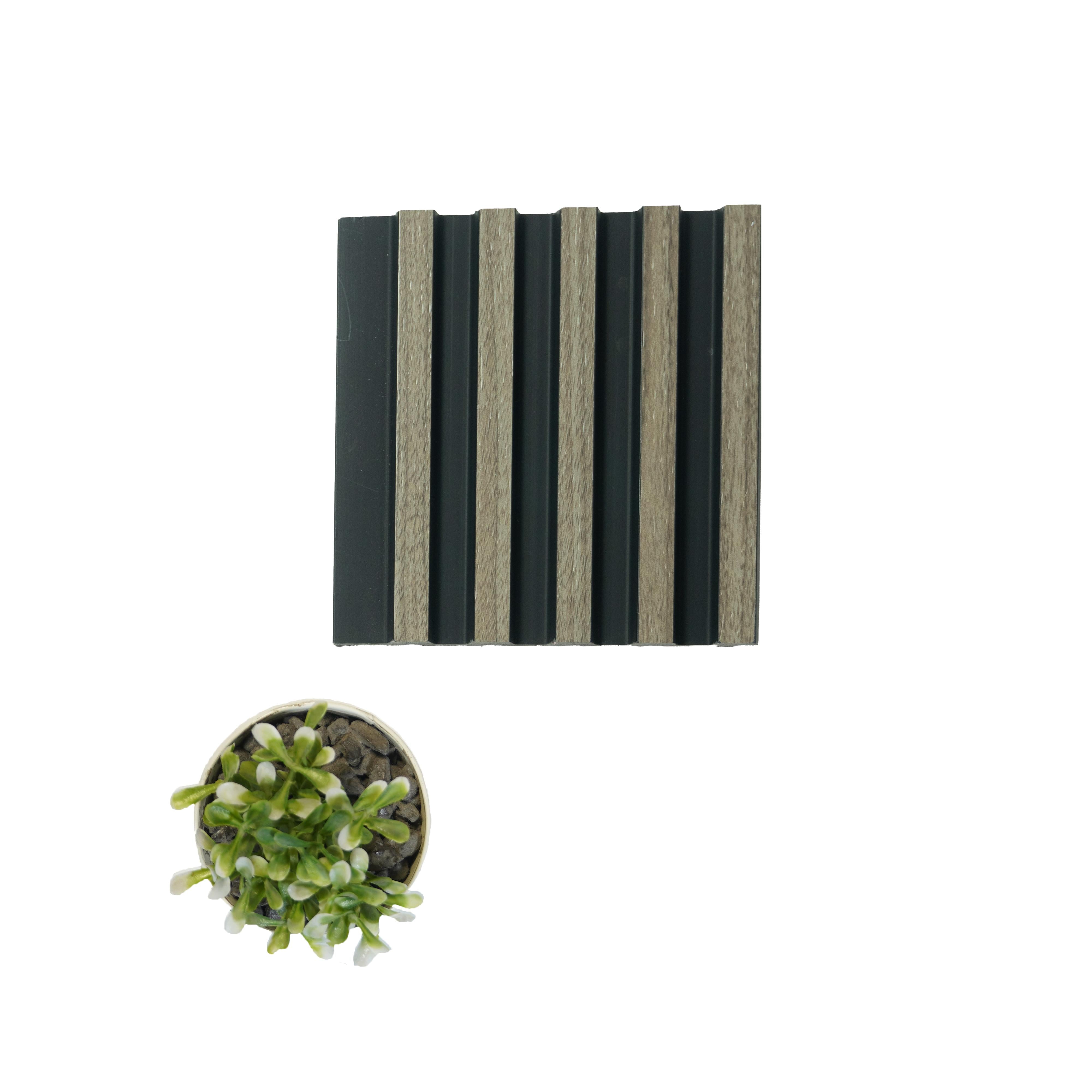 Premium Panel Wooden Effect Charcoal Louvers 8x0.39 ft wood Brown PN 00828