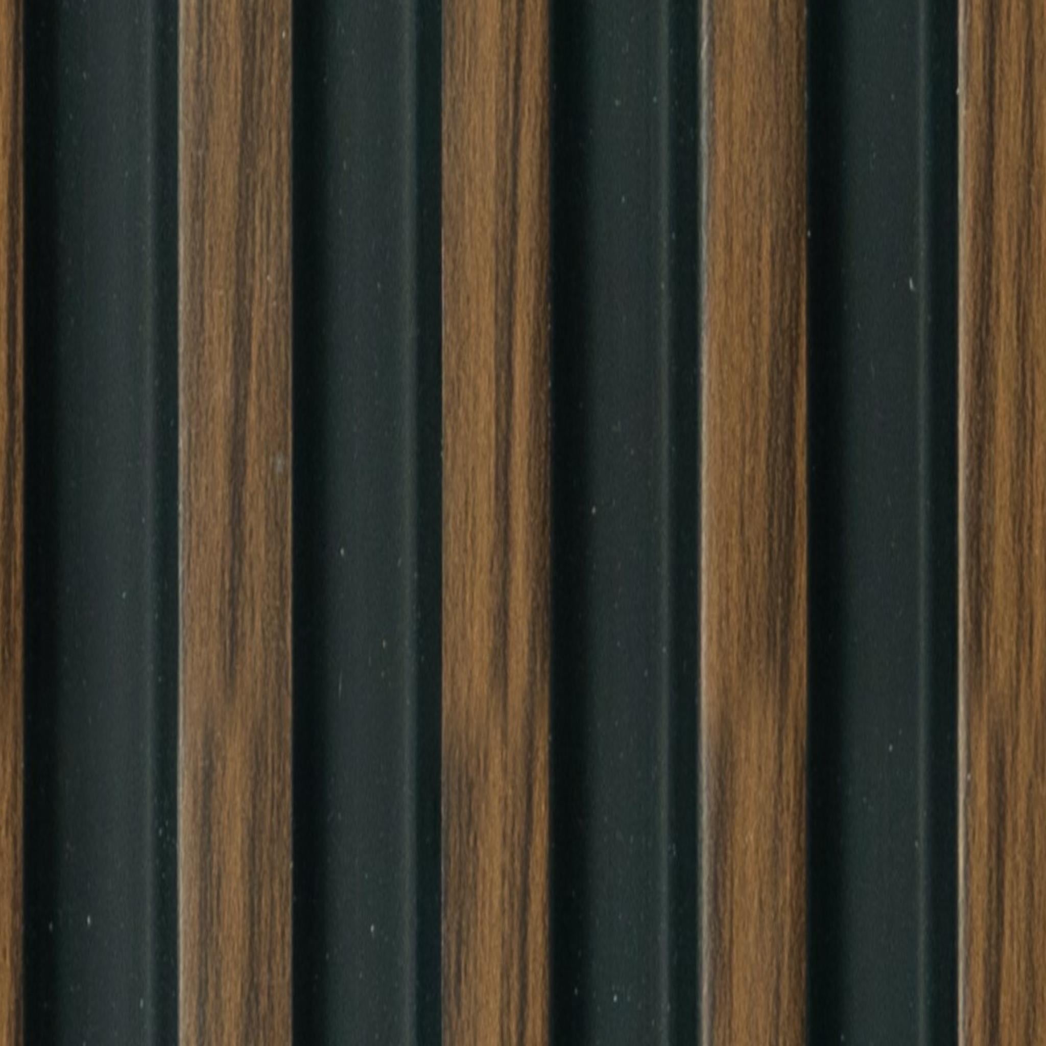 Wooden Effect Charcoal Louvers Wood Brown 8x0.39 Ft - Pn 00829