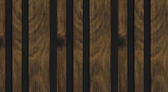 Wooden Effect Charcoal Louvers Wood Brown 8x0.39 Ft - Pn 00835