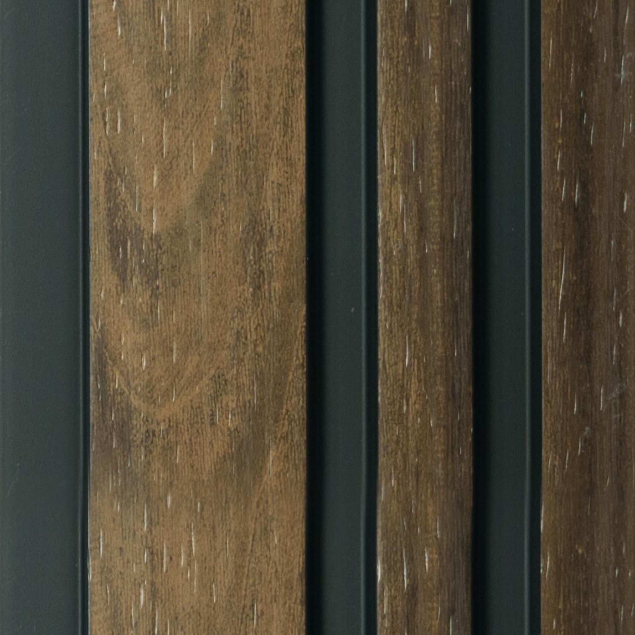 Wooden Effect Charcoal Louvers Wood Brown 8x0.39 Ft - Pn 00835