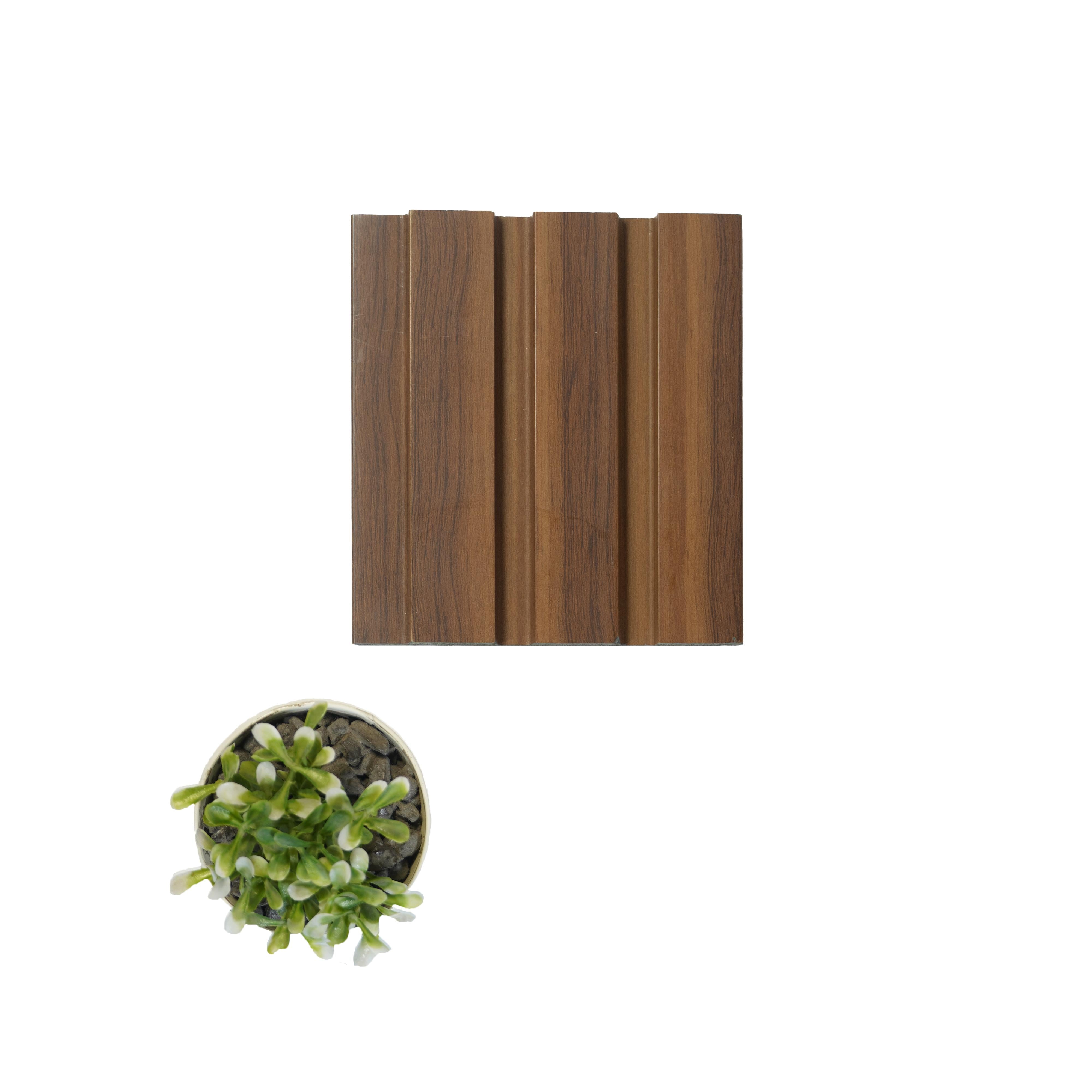 Wooden Effect Charcoal Louvers Wood Brown 9.5x0.41 Ft - Pn 00802