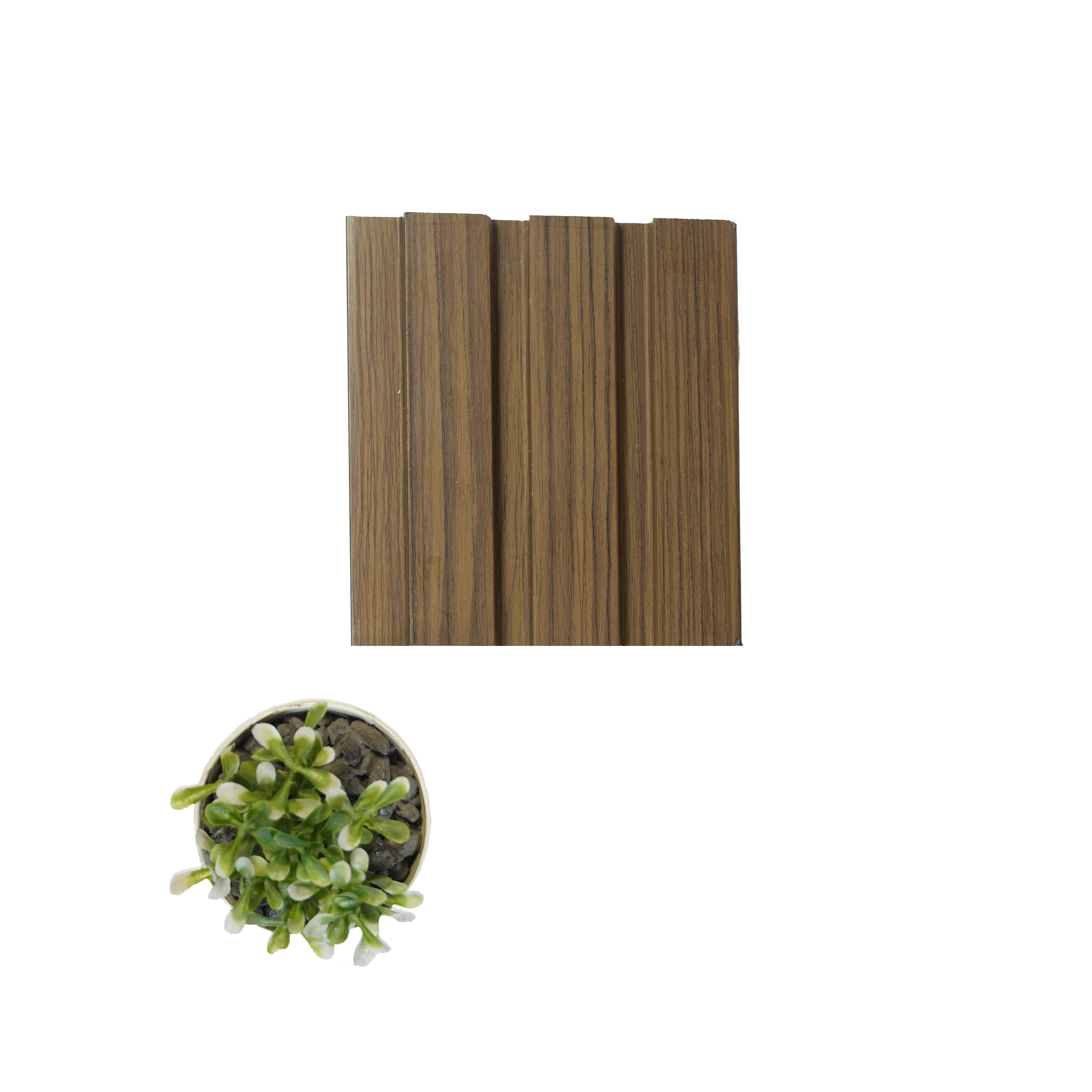 Wooden Effect Charcoal Louvers Wood Brown 9.5x0.41 Ft - Pn 00804