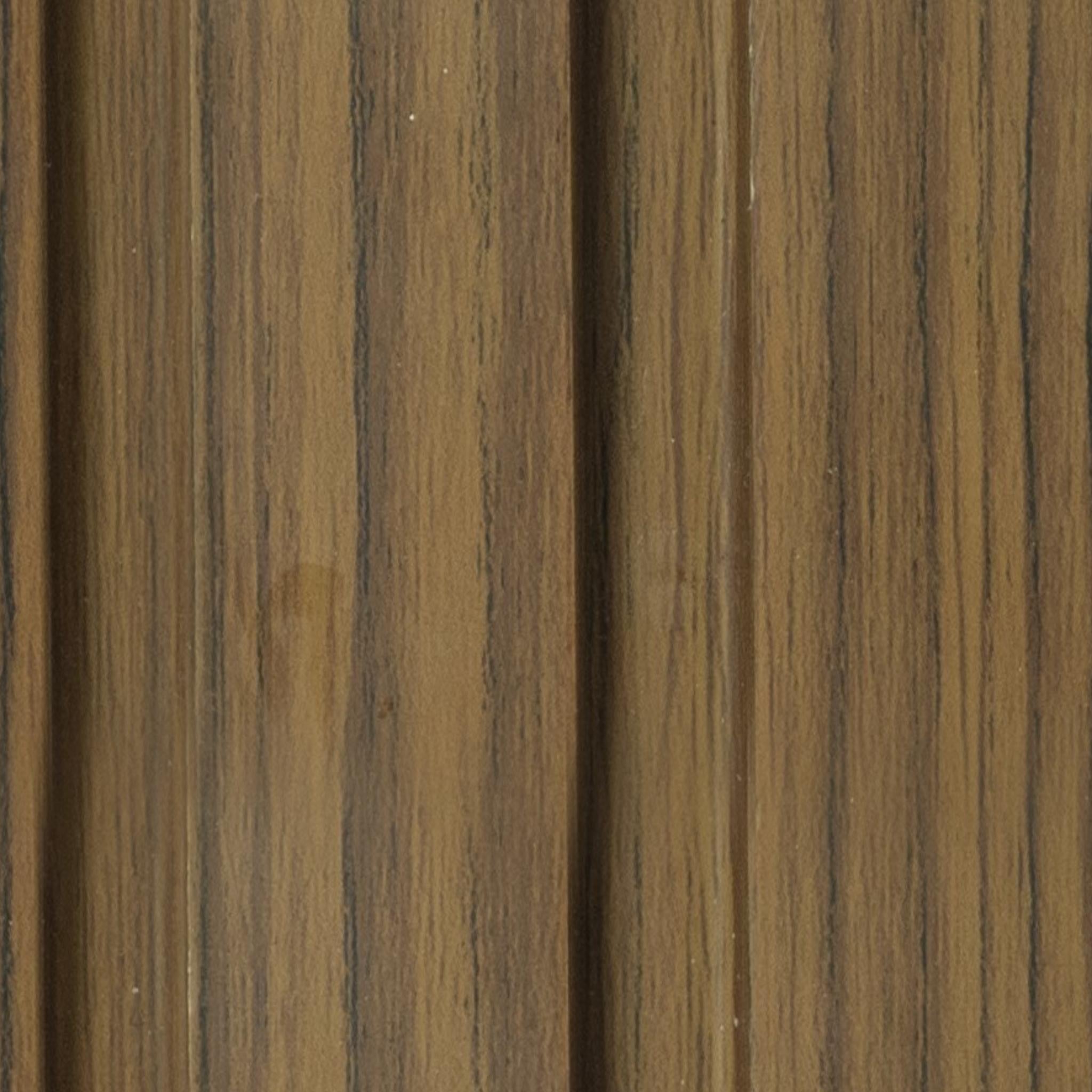 Wooden Effect Charcoal Louvers Wood Brown 9.5x0.41 Ft - Pn 00804