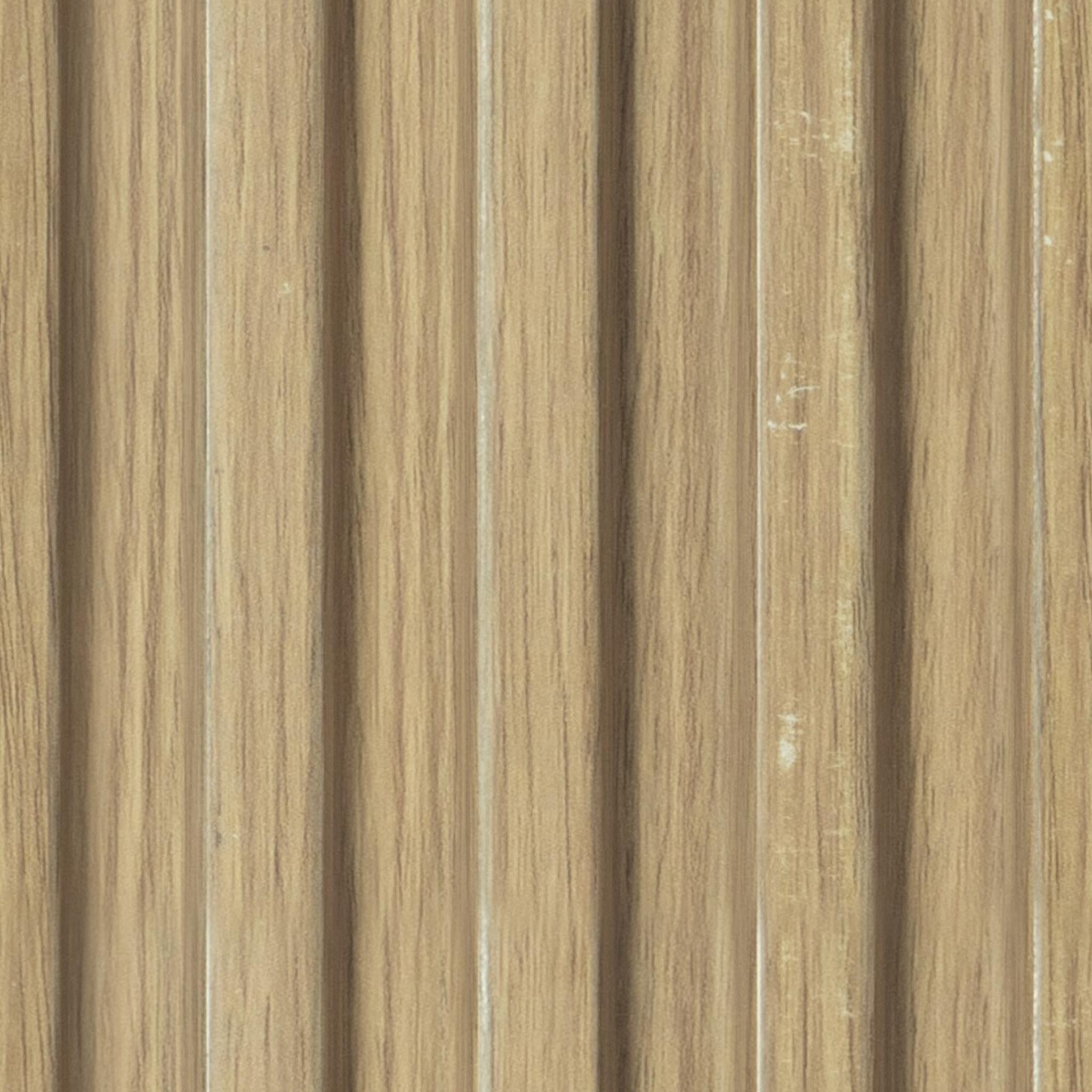 Brown wooden louvers with vertical slats and wood grain texture, showcasing a natural finish and subtle sheen.