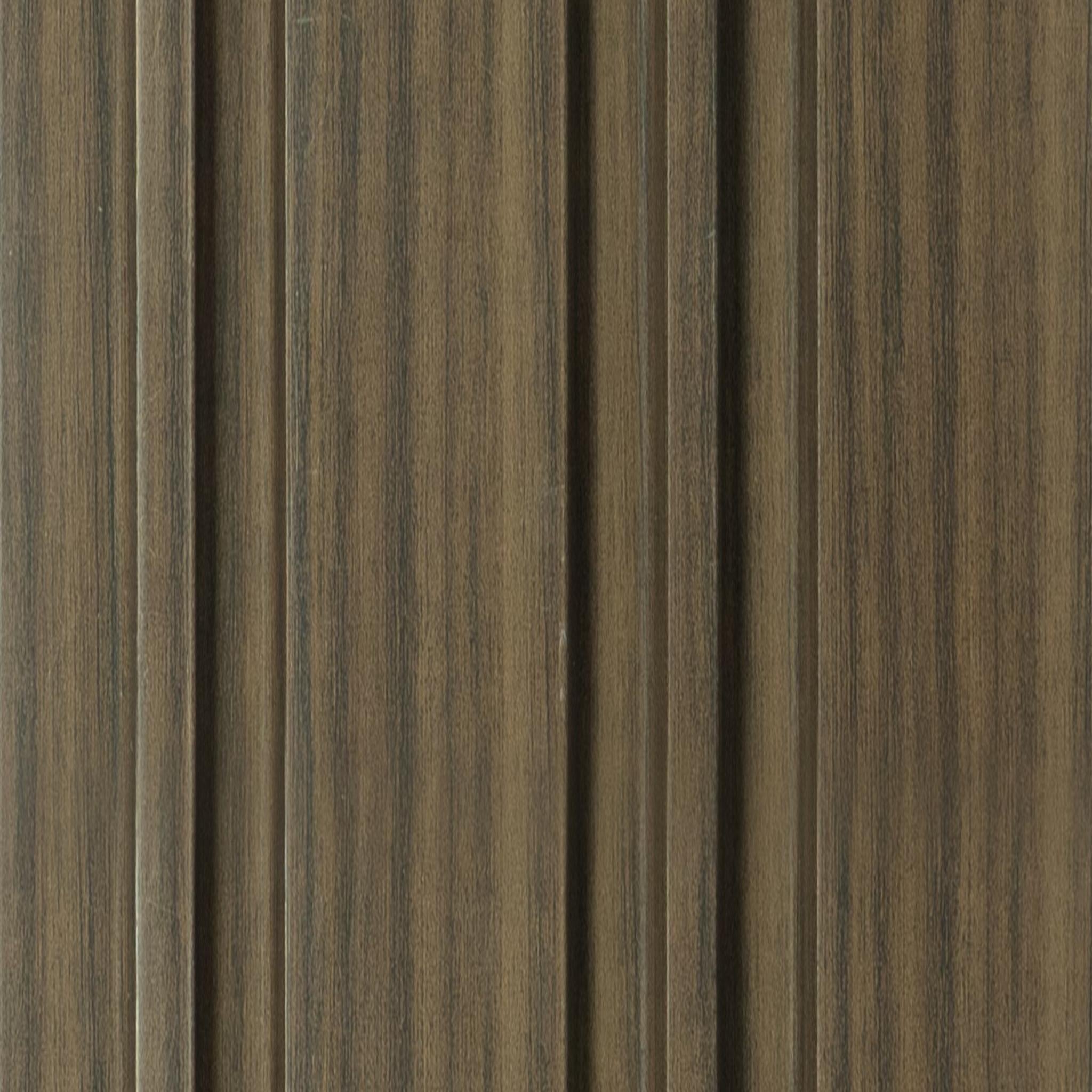 Premium Panel Wooden Effect Charcoal Louvers 9.5x0.41 ft wood Brown PN 00814