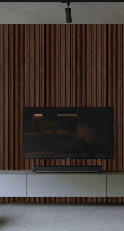 Brown Wooden Charcoal Louvers Panel Wood 8x0.83 Ft - Ed 81002