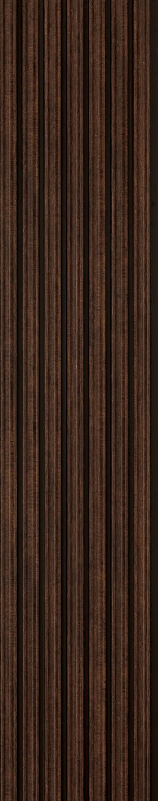 Brown Wooden Charcoal Louvers Panel Wood 8x0.83 Ft - Ed 81002