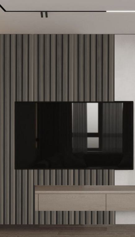 Brown Wooden Charcoal Louvers Wood 8x0.83 Ft - Ed 81003