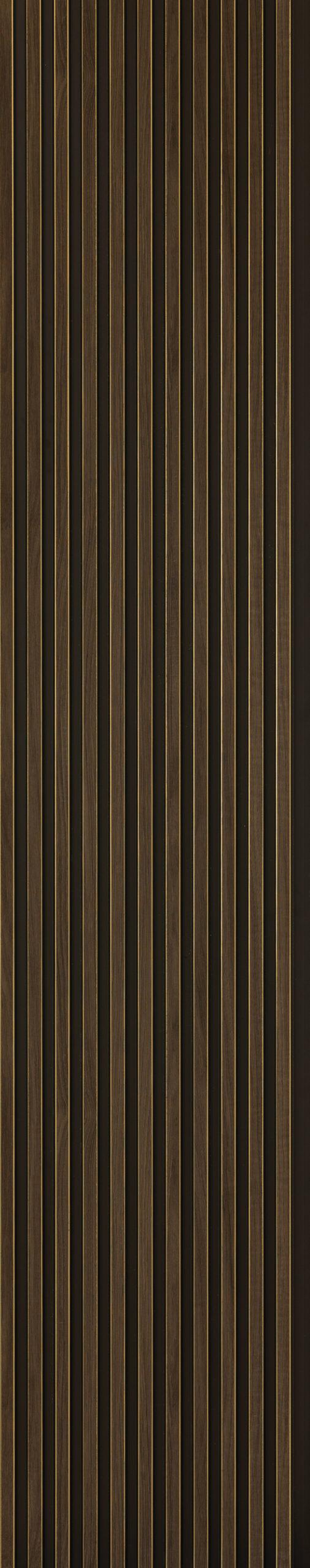 Brown Wooden Charcoal Louvers Panel Wood 8x0.83 Ft - Ed 81008