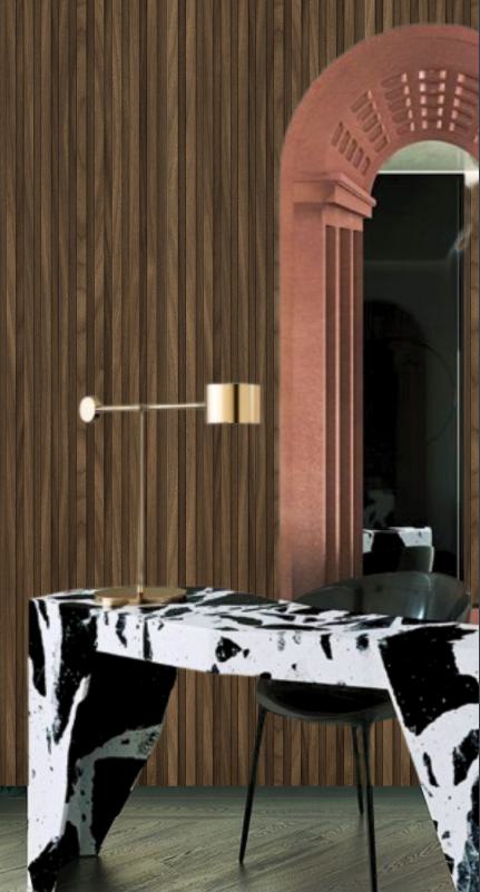 Brown Wooden Charcoal Louvers Wood 8x0.83 Ft - Ed 81010