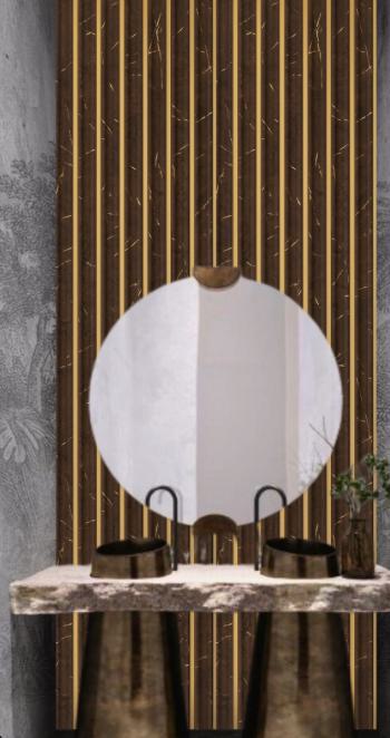 Brown Wooden Charcoal Louvers Wood 8x0.83 Ft - Ed 82002