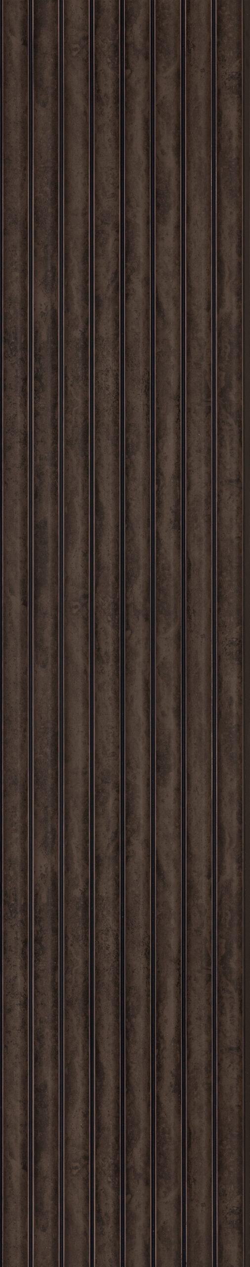 Brown Wooden Charcoal Louvers Panel Wood 8x0.83 Ft - Ed 82009